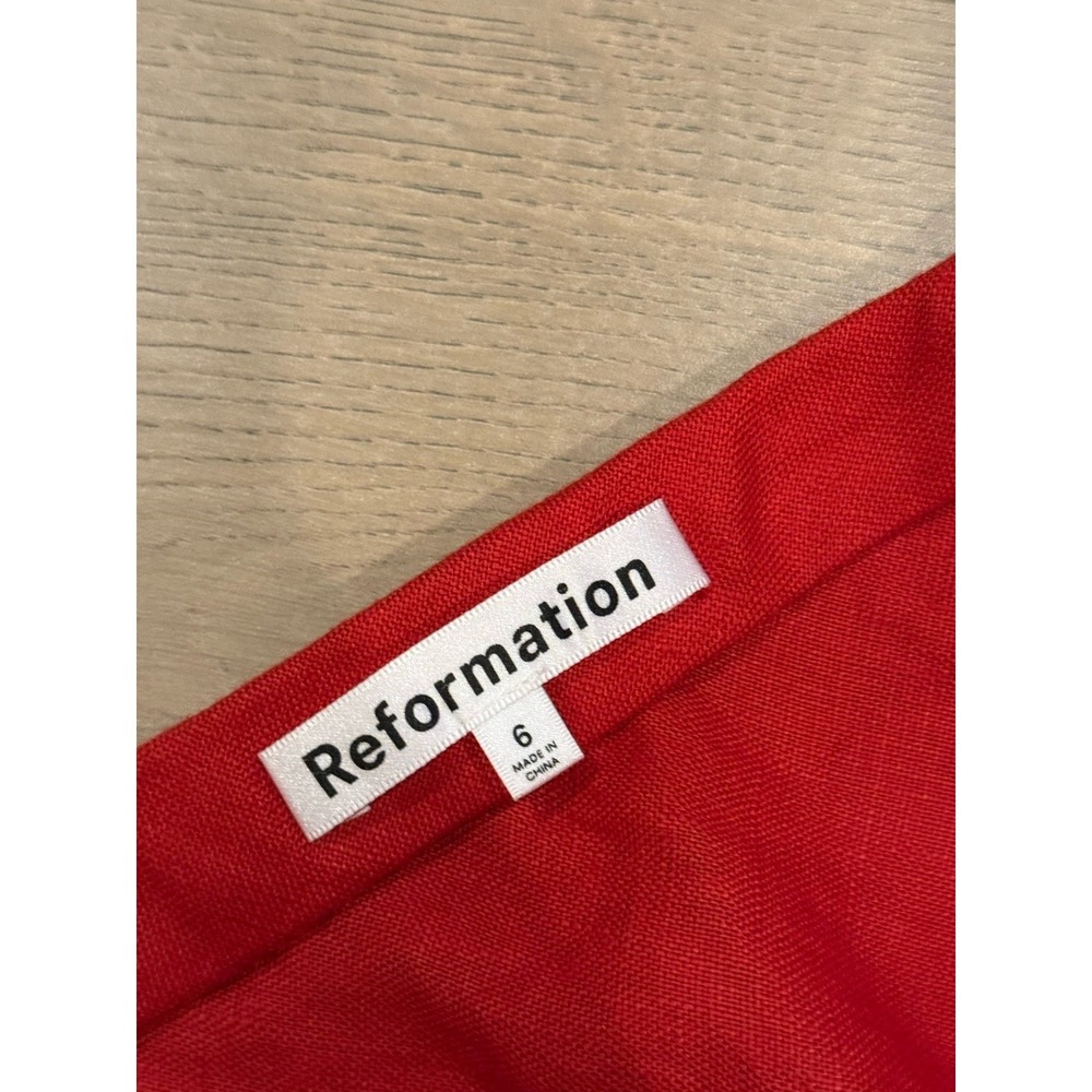 Reformation Bella Linen Skirt Size 6 Sun Dried Maxi Red - Picture 5 of 5
